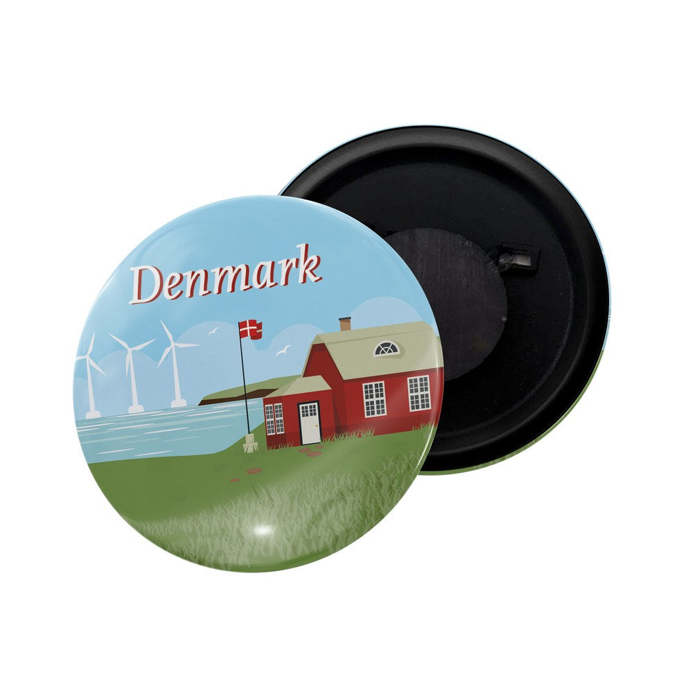 dhcrafts Fridge Magnet Multicolor Europe Denmark Glossy Finish Design Pack of 1 (58mm)